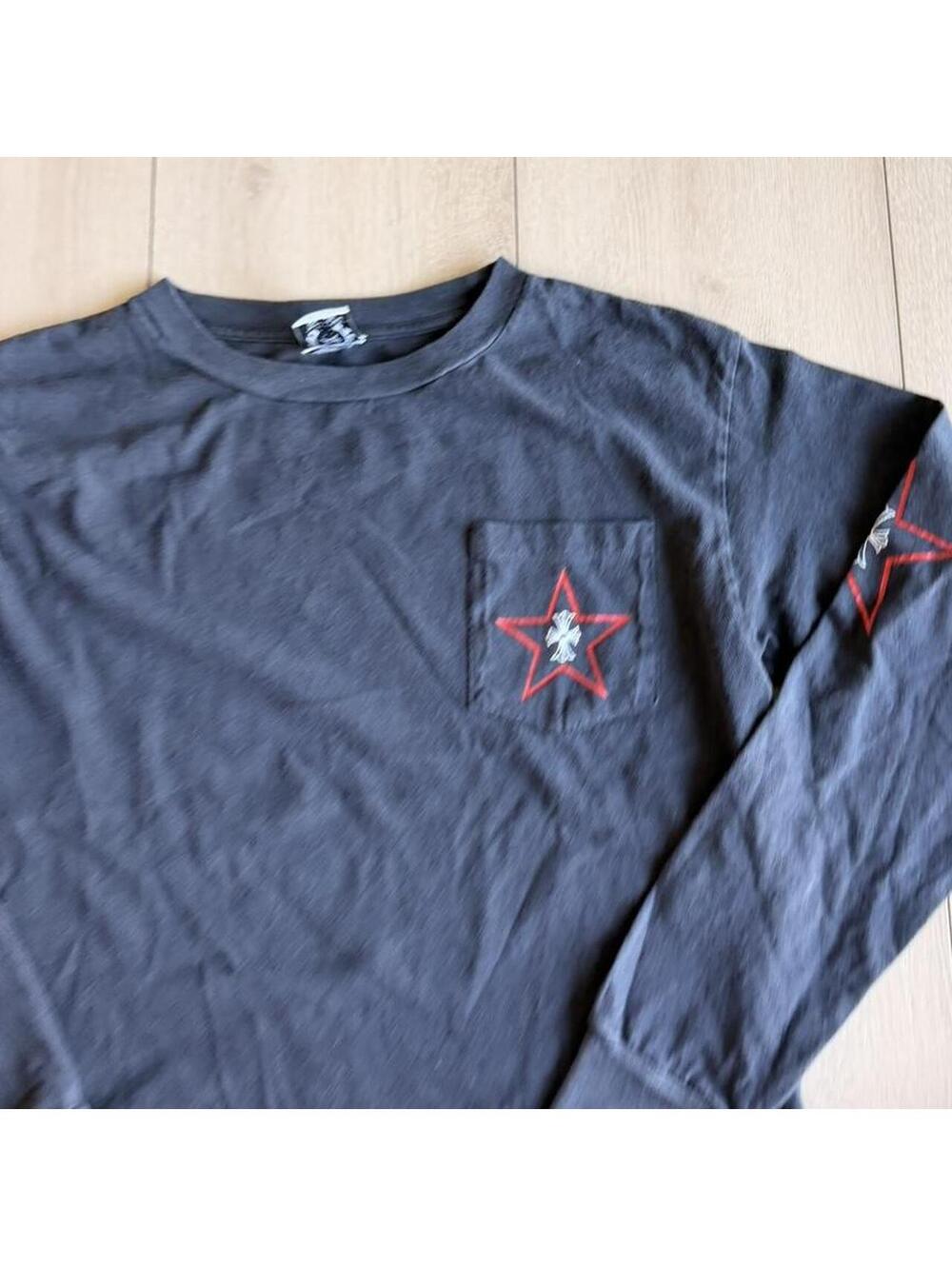 Chrome Hearts Men's Grey and Navy Tshirt